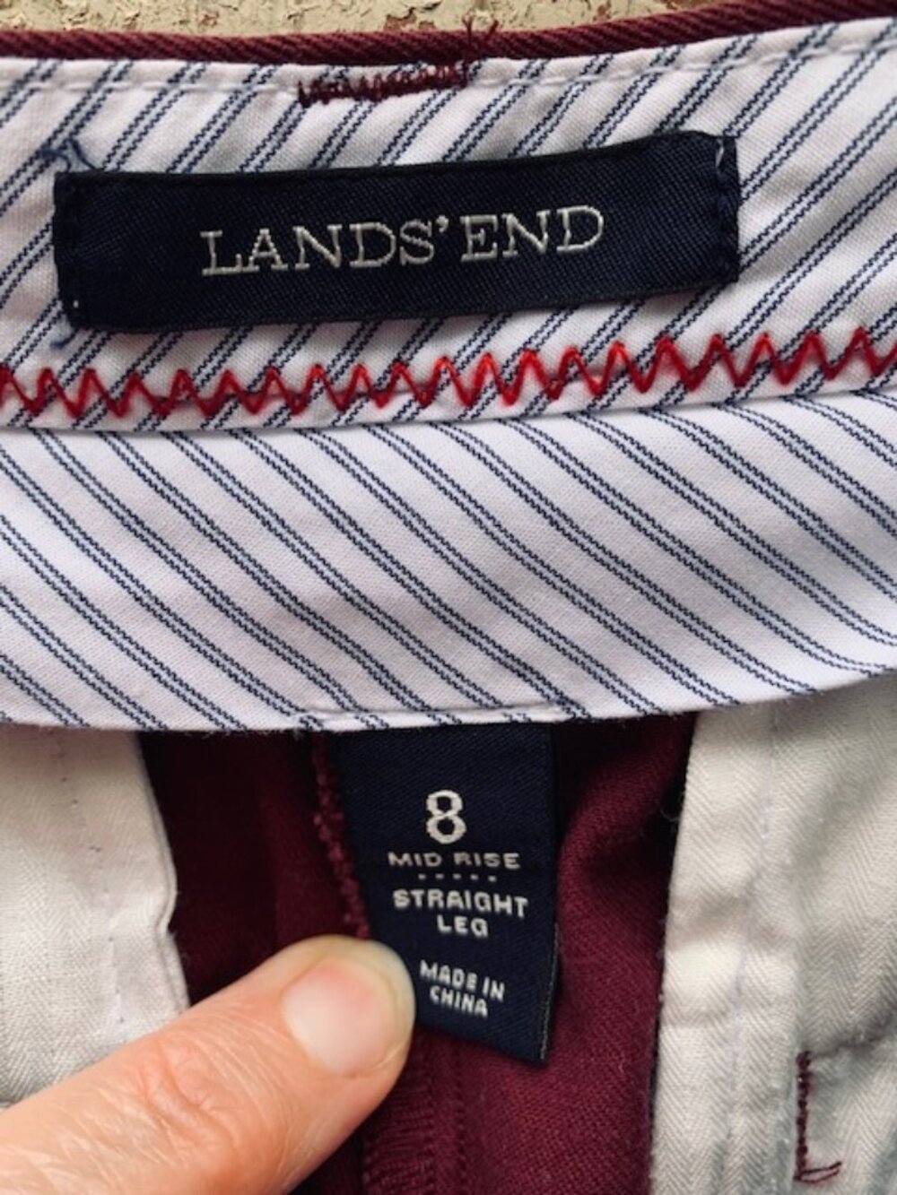 Lands' End Wine color pants size 8 - Picture 8 of 10